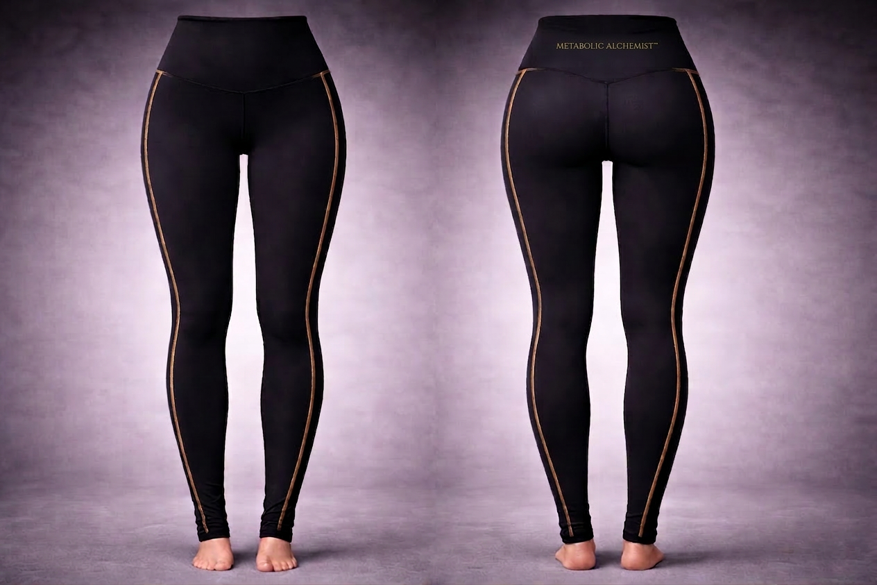 Metabolic Alchemist™ Premium SilkFlow Yoga Pants — Gold Stitch Edition