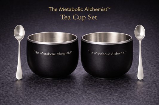 Metabolic Alchemist™ Premium Tea Cup Set — Silver Core Black Edition