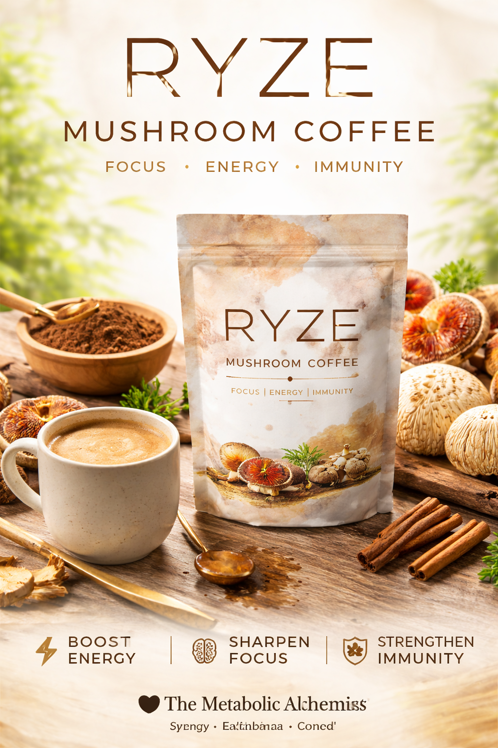 RYZE Mushroom Coffee — Functional Energy Blend