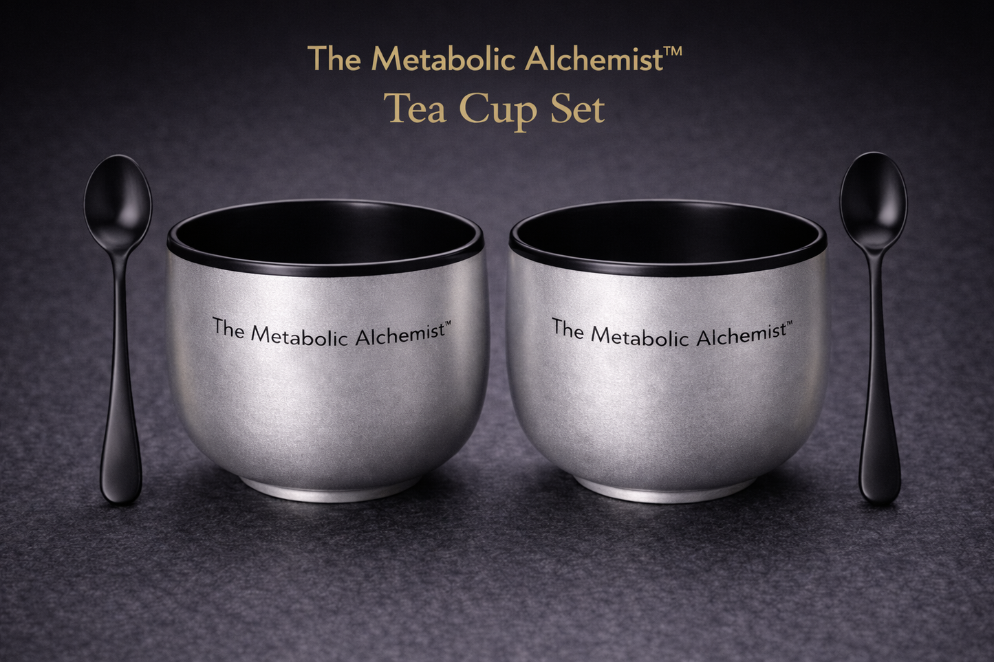Metabolic Alchemist™ Premium Tea Cup Set — Obsidian Silver Edition