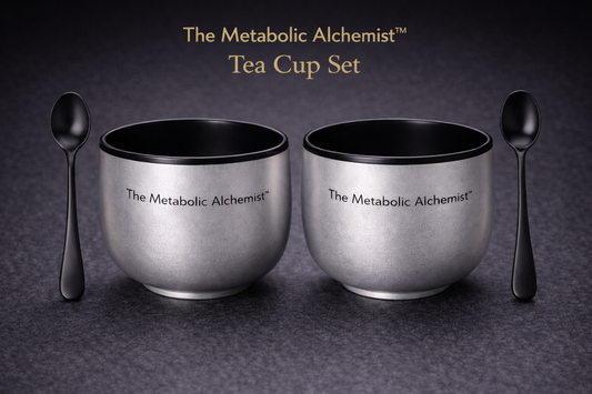 Metabolic Alchemist™ Premium Tea Cup Set — Obsidian Silver Edition