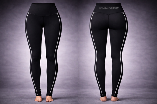 Metabolic Alchemist™ Premium SilkFlow Yoga Pants — Silver Line Edition