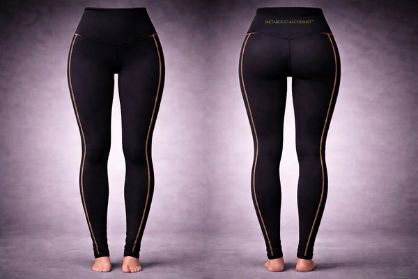 Metabolic Alchemist™ Premium SilkFlow Yoga Pants — Gold Stitch Edition